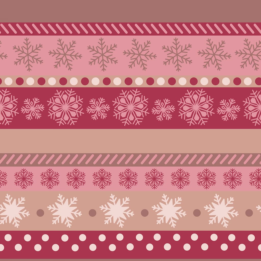 Snowflake ribbon seamless pattern created by One Crafty Gal Designs